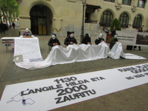 Rana Plaza memorial in Vitoria Gasteiz in Basque country Spain